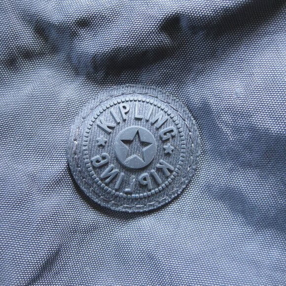 Kipling Cloth Backpack Purple Blue Grey Color Adjustable Straps Zip Up Closure - Picture 7 of 10